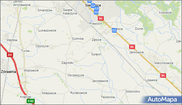 mapa Sulęcin gmina Siechnice, Sulęcin gmina Siechnice na mapie Targeo