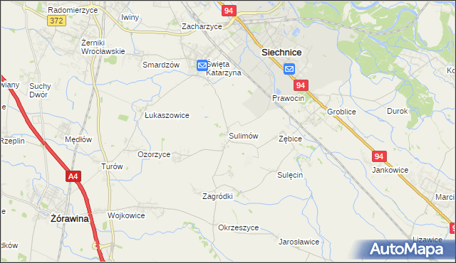 mapa Sulimów gmina Siechnice, Sulimów gmina Siechnice na mapie Targeo