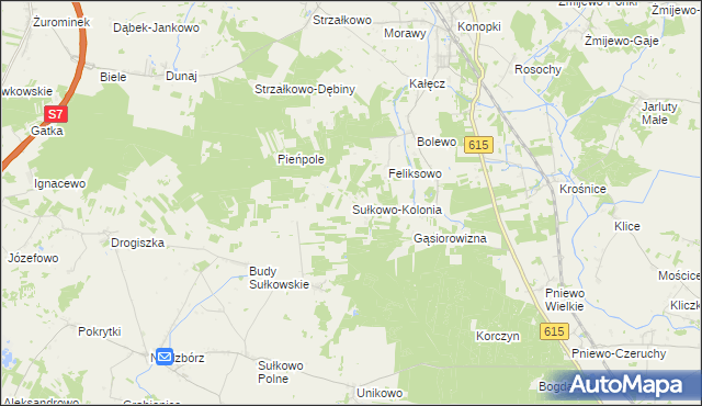 mapa Sułkowo-Kolonia, Sułkowo-Kolonia na mapie Targeo