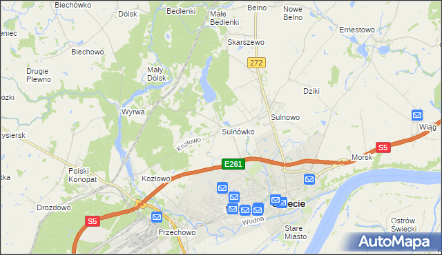 mapa Sulnówko, Sulnówko na mapie Targeo