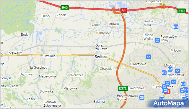 mapa Świlcza, Świlcza na mapie Targeo