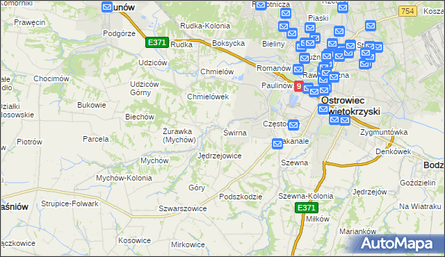 mapa Świrna, Świrna na mapie Targeo