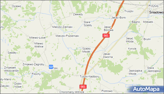 mapa Szabły Młode, Szabły Młode na mapie Targeo