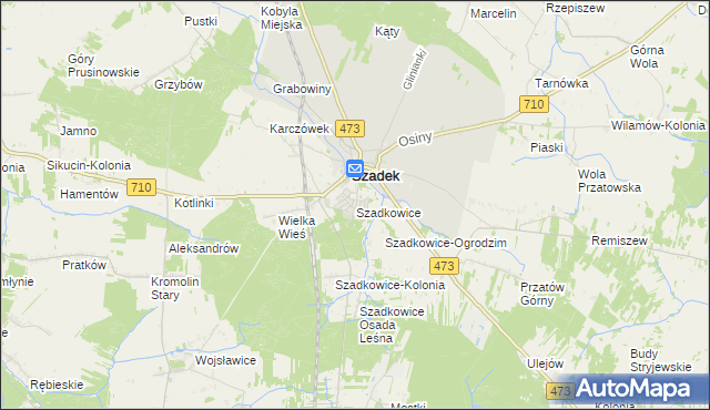 mapa Szadkowice gmina Szadek, Szadkowice gmina Szadek na mapie Targeo