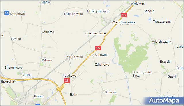 mapa Szadłowice gmina Gniewkowo, Szadłowice gmina Gniewkowo na mapie Targeo
