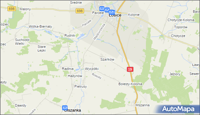 mapa Szańków, Szańków na mapie Targeo