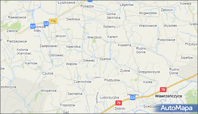 mapa Szarbia, Szarbia na mapie Targeo