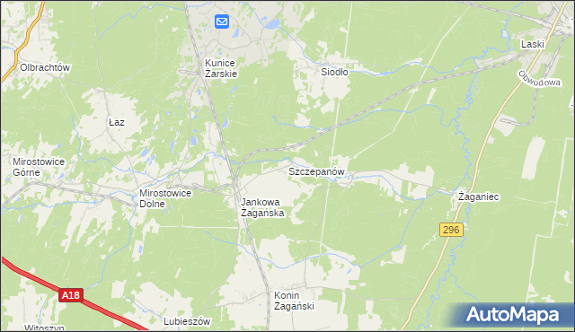 mapa Szczepanów gmina Iłowa, Szczepanów gmina Iłowa na mapie Targeo
