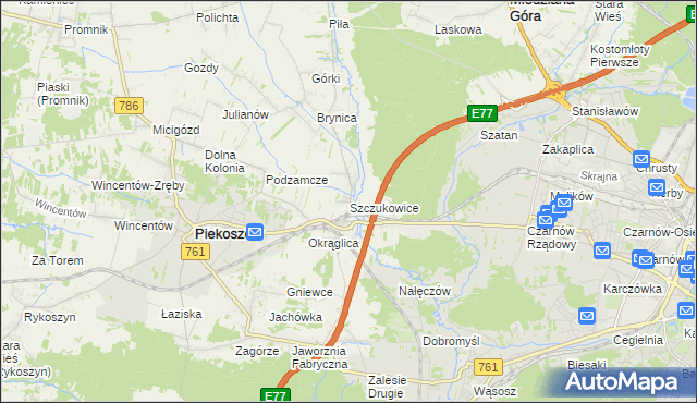 mapa Szczukowice, Szczukowice na mapie Targeo