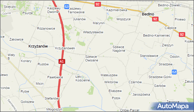 mapa Szewce Nadolne, Szewce Nadolne na mapie Targeo