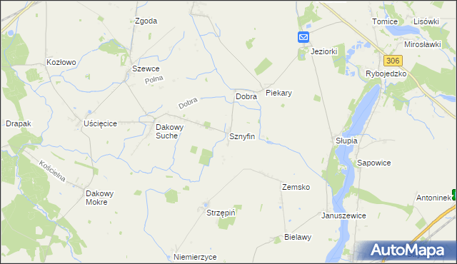 mapa Sznyfin, Sznyfin na mapie Targeo