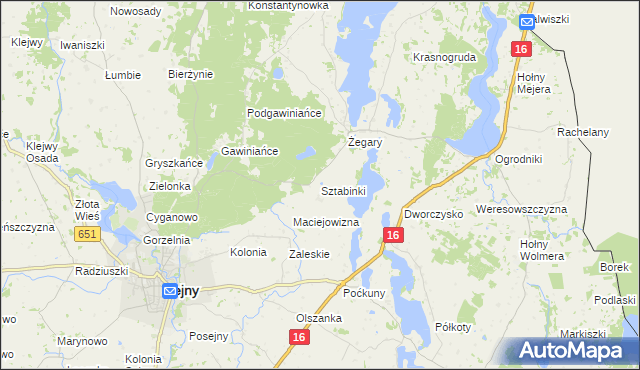 mapa Sztabinki, Sztabinki na mapie Targeo