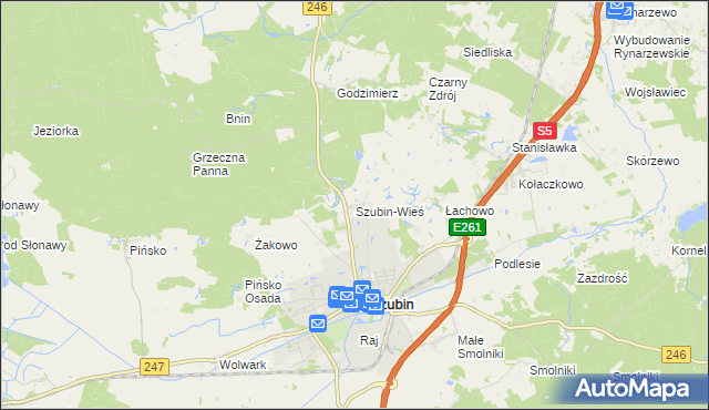 mapa Szubin-Wieś, Szubin-Wieś na mapie Targeo
