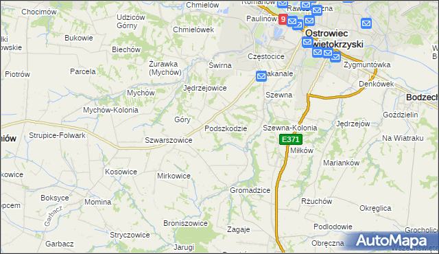 mapa Szyby, Szyby na mapie Targeo