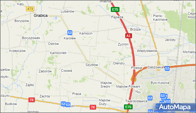 mapa Szydłów-Kolonia, Szydłów-Kolonia na mapie Targeo