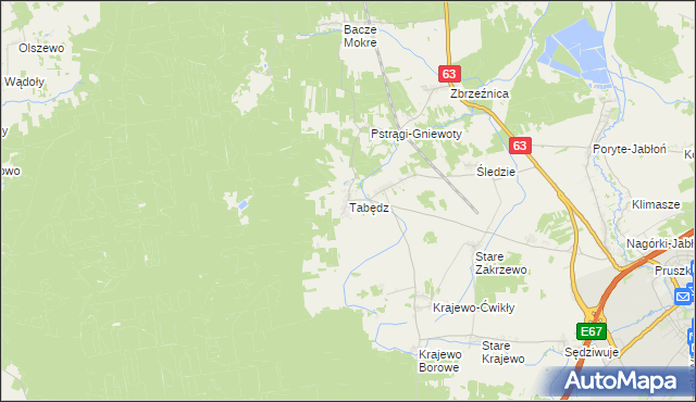 mapa Tabędz, Tabędz na mapie Targeo