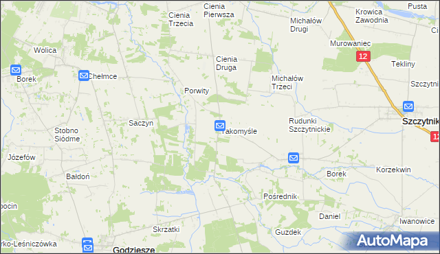 mapa Takomyśle, Takomyśle na mapie Targeo