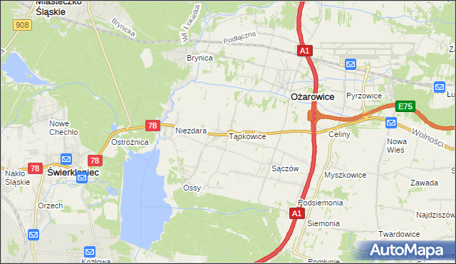mapa Tąpkowice, Tąpkowice na mapie Targeo