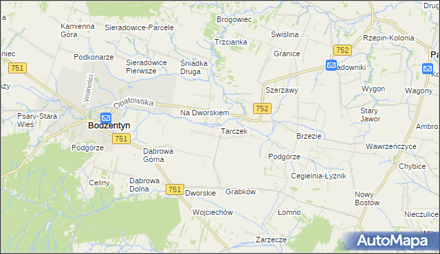 mapa Tarczek, Tarczek na mapie Targeo