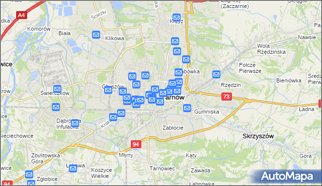 mapa Tarnów, Tarnów na mapie Targeo