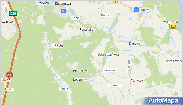 mapa Tarnówko Gajówka, Tarnówko Gajówka na mapie Targeo