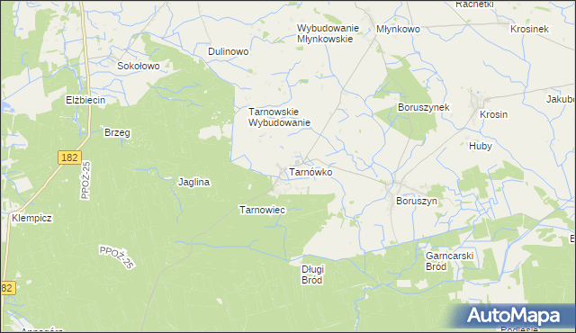 mapa Tarnówko gmina Połajewo, Tarnówko gmina Połajewo na mapie Targeo