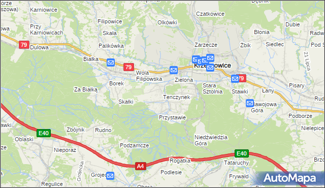 mapa Tenczynek, Tenczynek na mapie Targeo