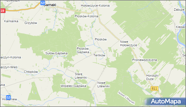 mapa Terlików, Terlików na mapie Targeo