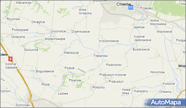 mapa Trębanów, Trębanów na mapie Targeo