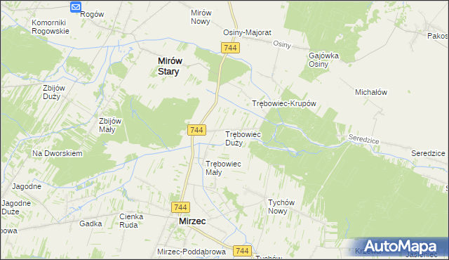 mapa Trębowiec Duży, Trębowiec Duży na mapie Targeo