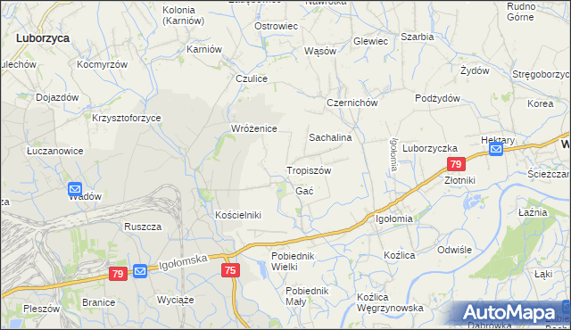 mapa Tropiszów, Tropiszów na mapie Targeo