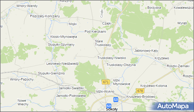 mapa Truskolasy-Niwisko, Truskolasy-Niwisko na mapie Targeo