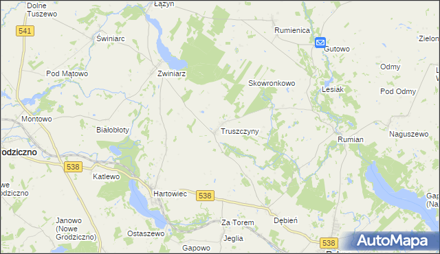 mapa Truszczyny, Truszczyny na mapie Targeo