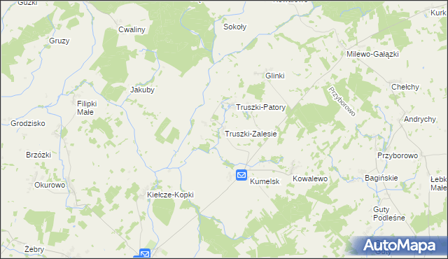 mapa Truszki-Zalesie, Truszki-Zalesie na mapie Targeo