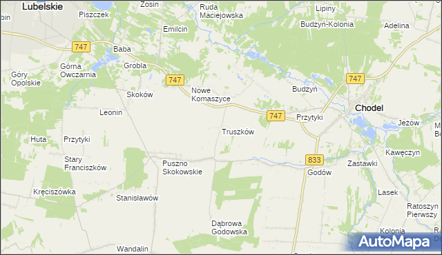 mapa Truszków, Truszków na mapie Targeo