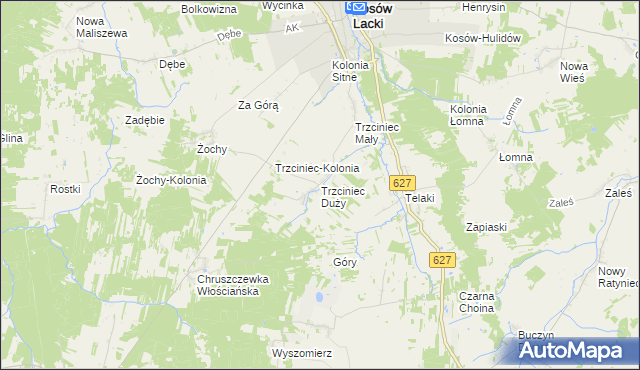 mapa Trzciniec Duży, Trzciniec Duży na mapie Targeo