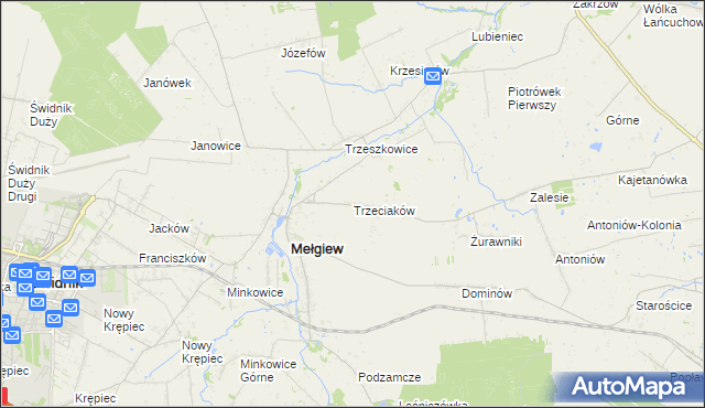 mapa Trzeciaków, Trzeciaków na mapie Targeo