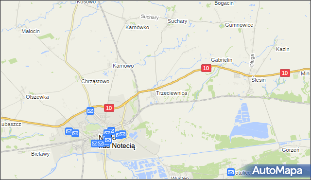 mapa Trzeciewnica, Trzeciewnica na mapie Targeo