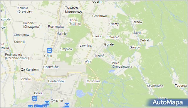 mapa Trześń gmina Mielec, Trześń gmina Mielec na mapie Targeo