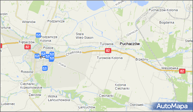 mapa Turowola-Kolonia, Turowola-Kolonia na mapie Targeo