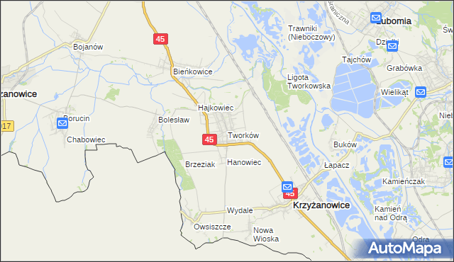 mapa Tworków, Tworków na mapie Targeo