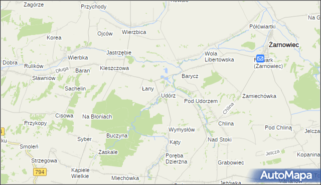 mapa Udórz, Udórz na mapie Targeo