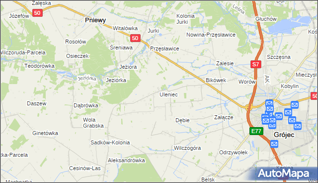 mapa Uleniec, Uleniec na mapie Targeo