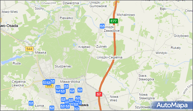 mapa Uniszki-Cegielnia, Uniszki-Cegielnia na mapie Targeo