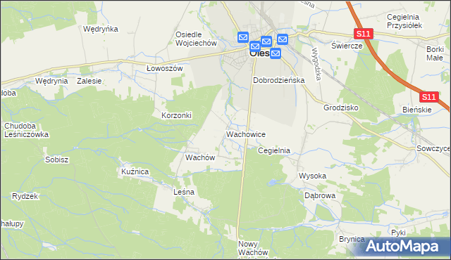 mapa Wachowice, Wachowice na mapie Targeo