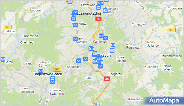 mapa Wałbrzycha, Wałbrzych na mapie Targeo