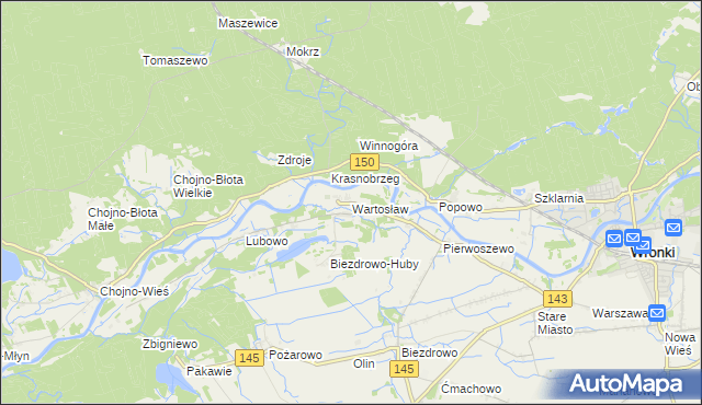 mapa Wartosław, Wartosław na mapie Targeo