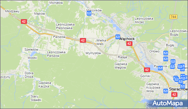 mapa Węglów, Węglów na mapie Targeo