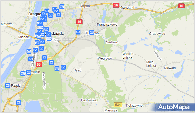 mapa Węgrowo, Węgrowo na mapie Targeo