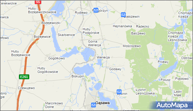 mapa Wenecja gmina Żnin, Wenecja gmina Żnin na mapie Targeo